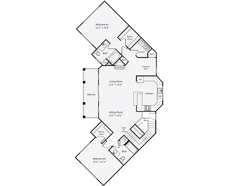 Floor plan 2 Bed/2 Bath-The Nicklaus