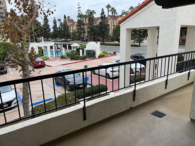 View of pool from balcony