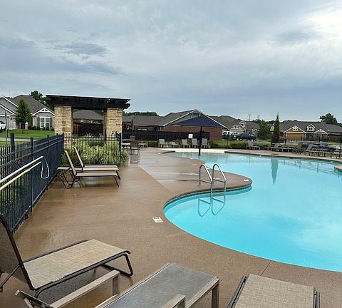 Community pool with playground