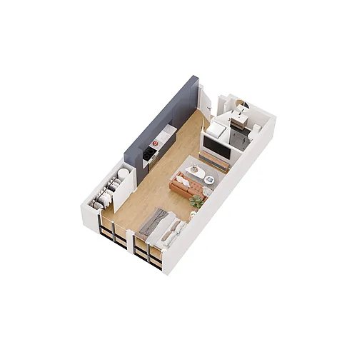 Floor plan Furnished Studio