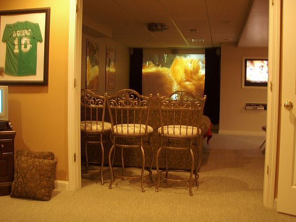 Finished basement TV room