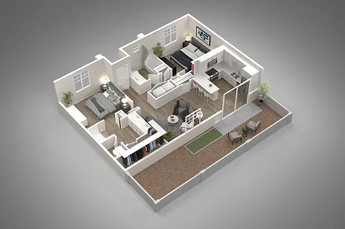 Floor plan 2 Bed/2 Bath