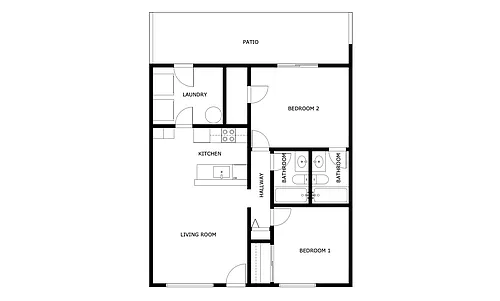 Floor plan 2BR 2BA