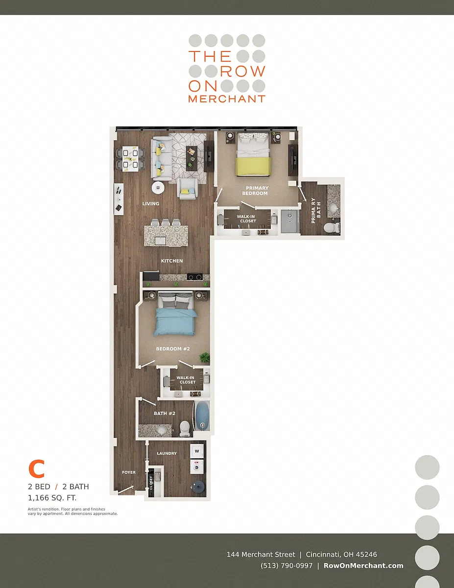 Floor plan 2 Bed, 2 Bath - C