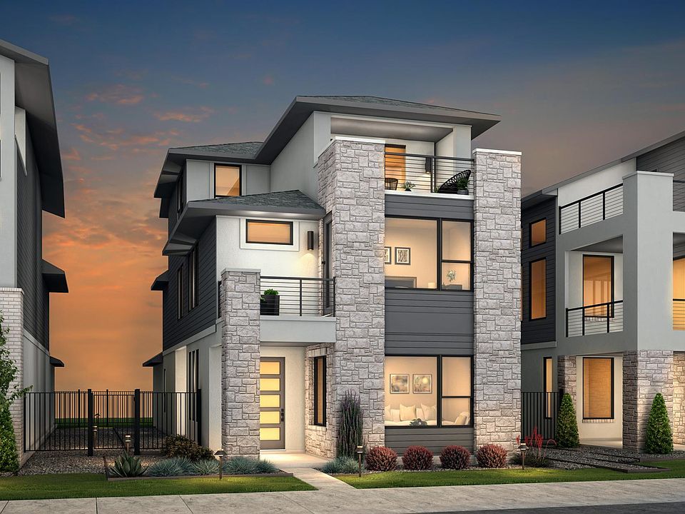 Thornbury C 3-story house dusk