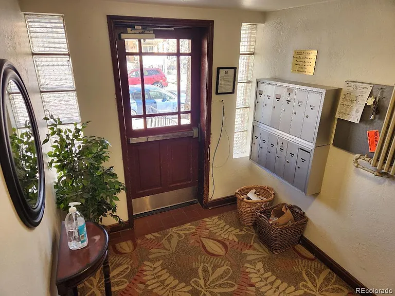 Security entrance with digital lock and code.