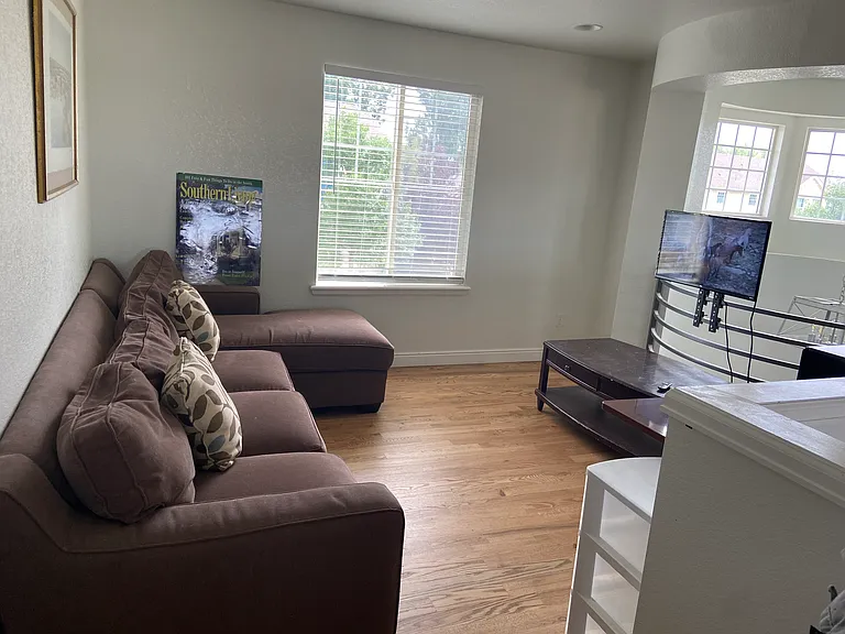 Upstairs and downstairs living rooms