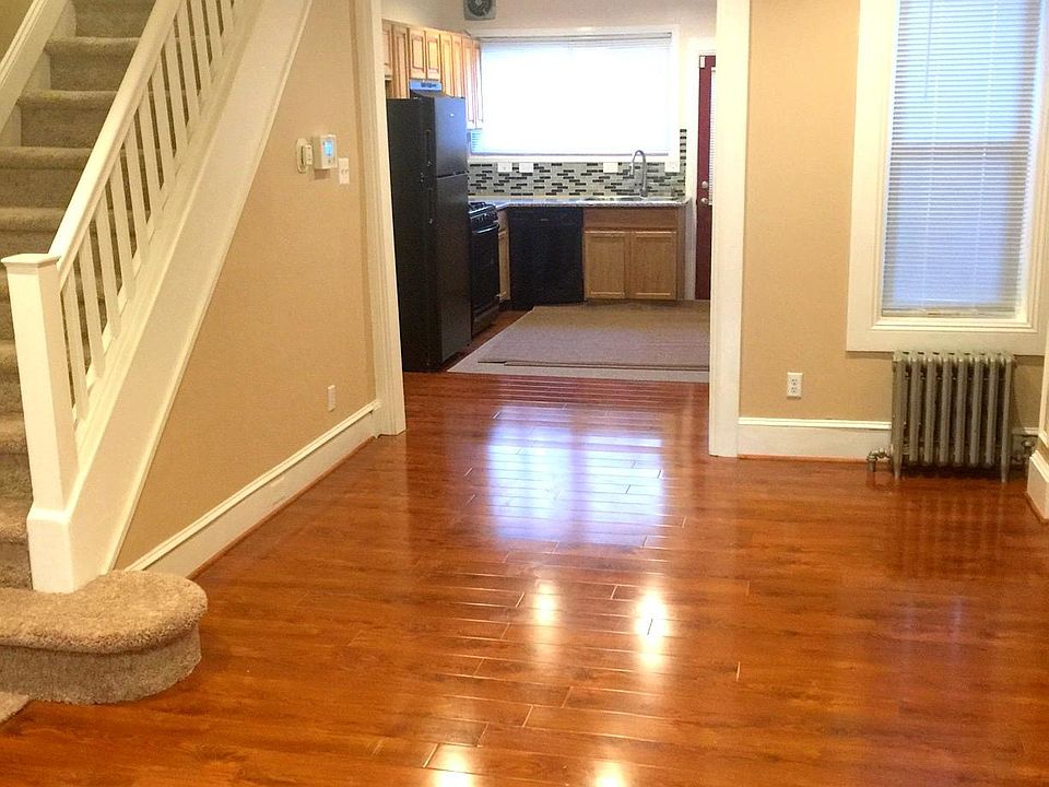 Living room with glistening hardwood floor