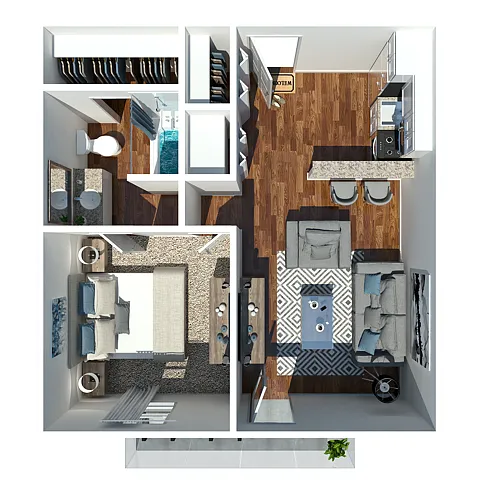 Floor plan 1 Bedroom 1 Bath