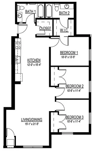 Floor plan 3 Bedroom