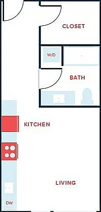 Studio, 1 Bath - Apt F Studio, 1 Bath - Apt F