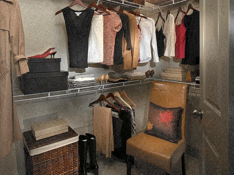 Walk-in closets with built-in shelves