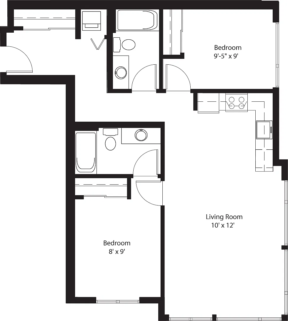 Floor plan 2 Bedroom A