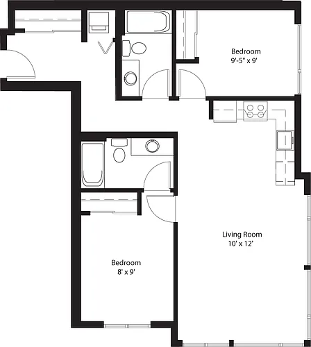 Floor plan 2 Bedroom A