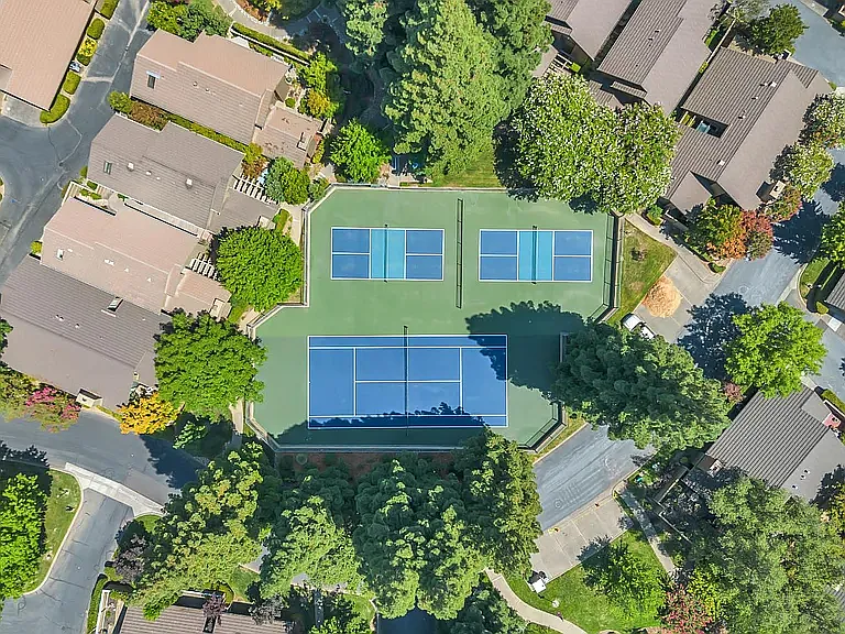 Aerial view of Pickleball Court and Tennis Court