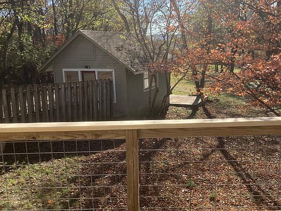 View of storage/studio building from deck.