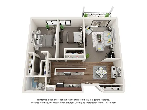 Floor plan 2 Bedroom - B