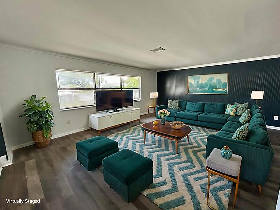 Living room virtually staged