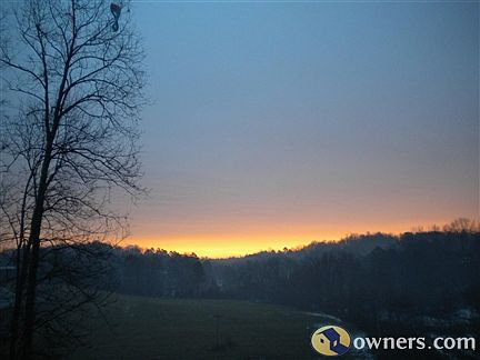Sunrise view from front porch.
