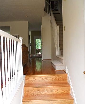 Enter to the warm glow of hardwoods.