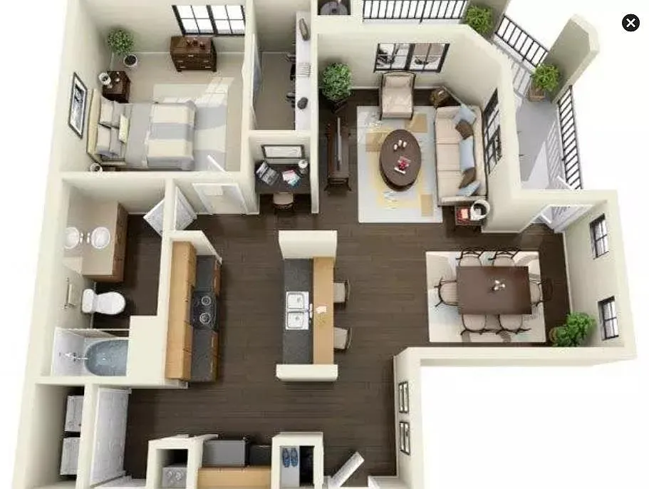 Floor plan 1X1-893