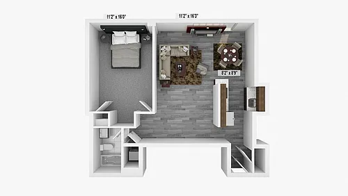 Floor plan 1 Bed Standard AB