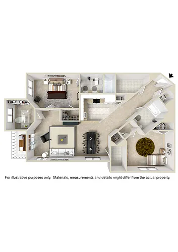 Floor plan Two Bedroom Den