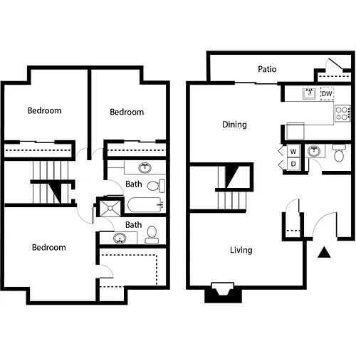 Floor plan 3 Bedroom 2.5 Bathroom