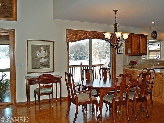 Dining area of open layout