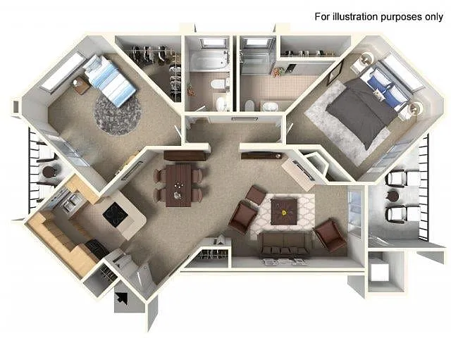 Floor plan TWO BEDROOM