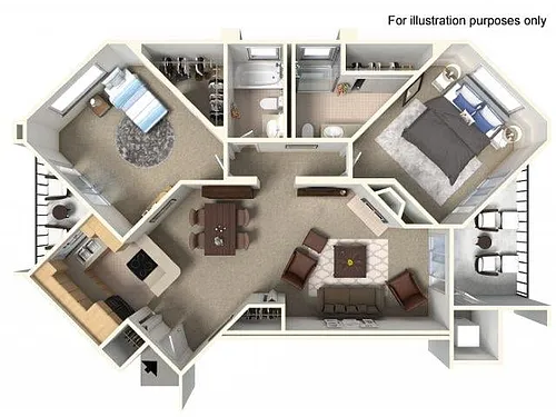 Floor plan TWO BEDROOM