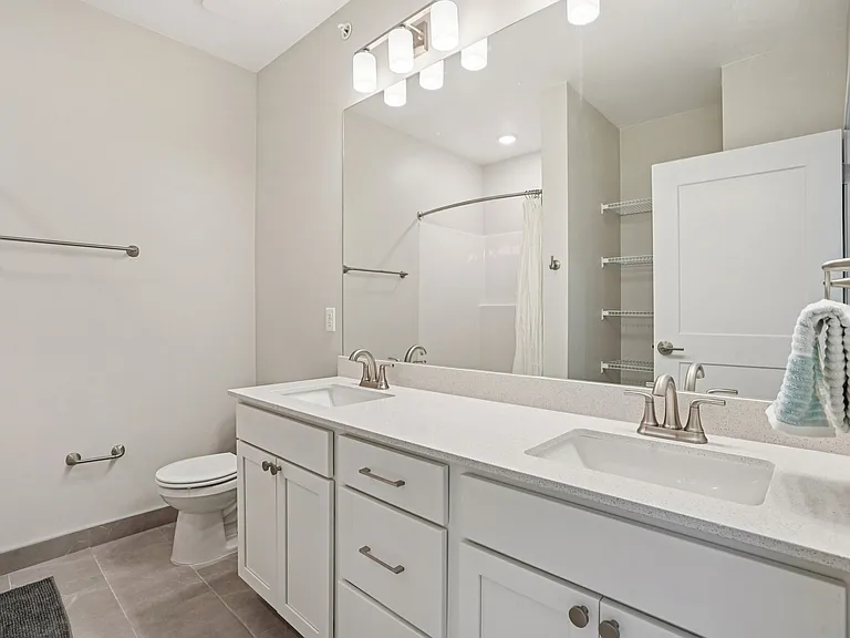 Large bathrooms with double sinks