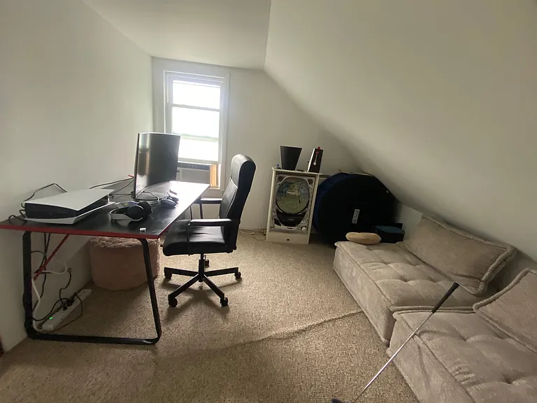 Small attic room used as an office