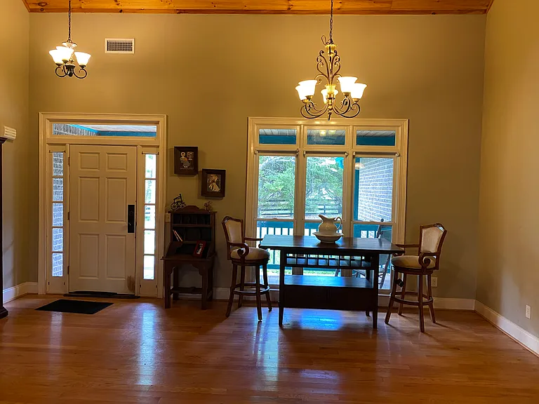 Open concept living and dining area