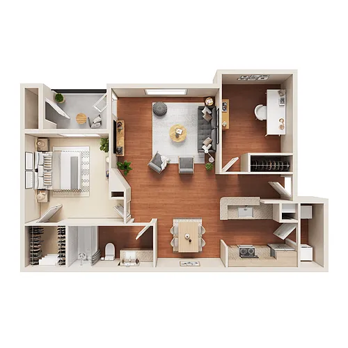 Floor plan One Bedroom A3 with Den