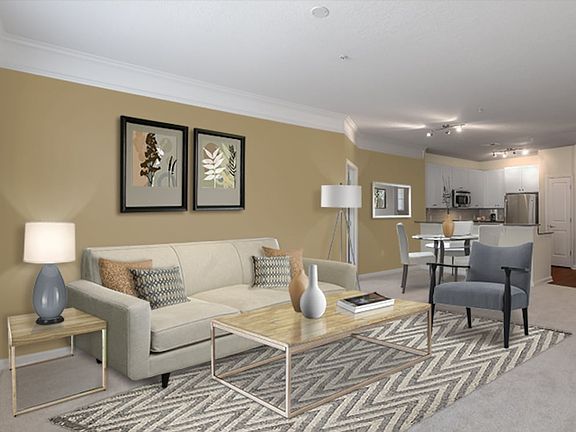 Living area with carpet