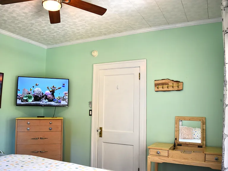 50" ROKU TV and dresser