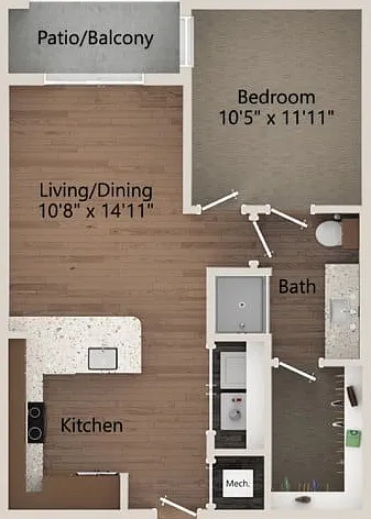 Floor plans are artist's rendering. All dimensions are approximate. Actual product and specifications may vary in dimension or detail. Not all features are available in every apartment. Prices and availability are subject to change. Floor plans are artist