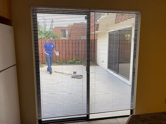 Right off the kitchen outside into a private courtyard