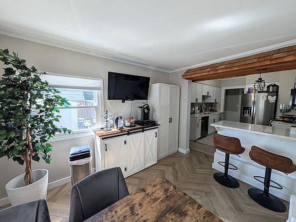 Dining room and island