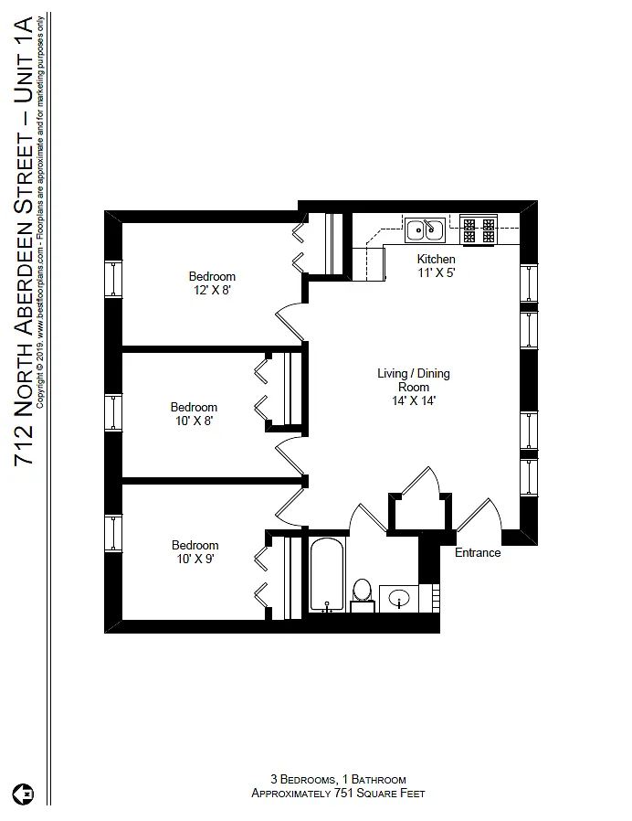Floor plan Three Bedroom