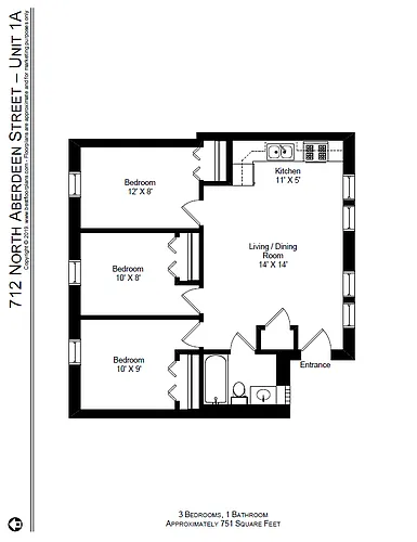 Floor plan Three Bedroom