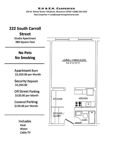 Floor plan Studio Apartment