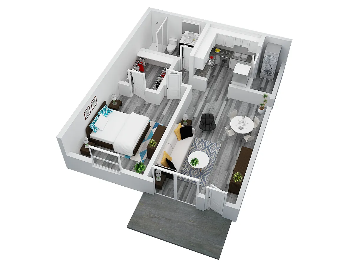 Floor plan One Bed - One Bath