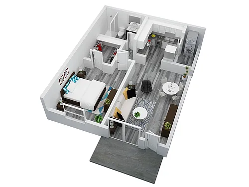 Floor plan One Bed - One Bath