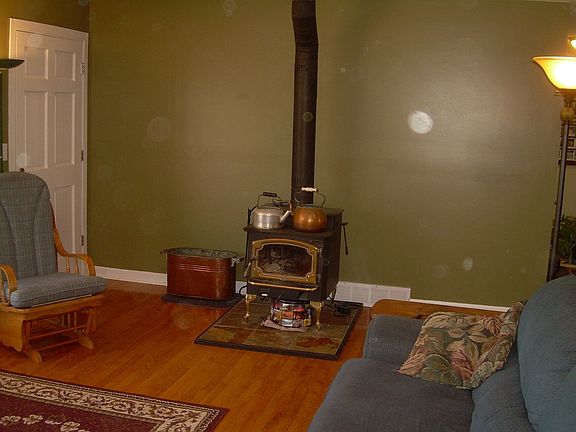 Living room w/ woodstove