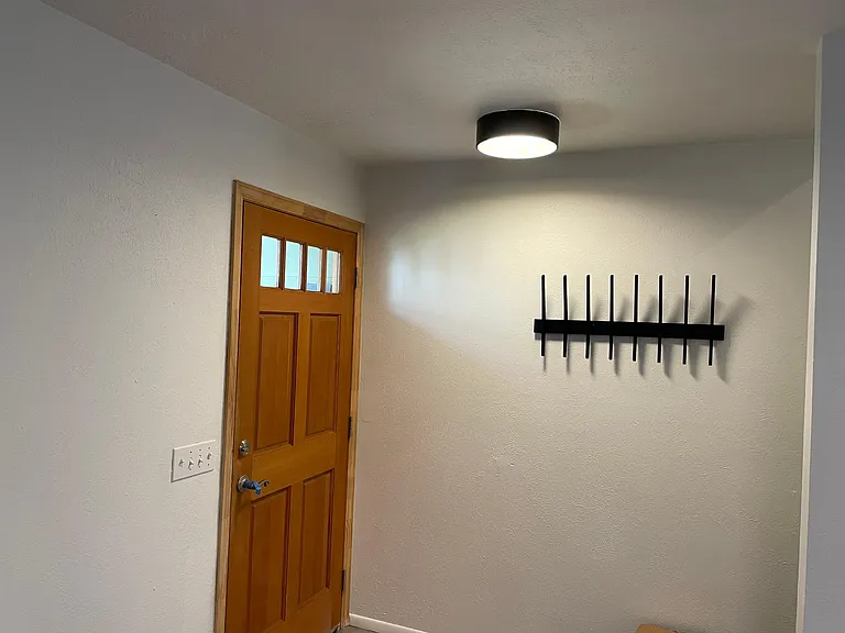 Front door with coat hanger