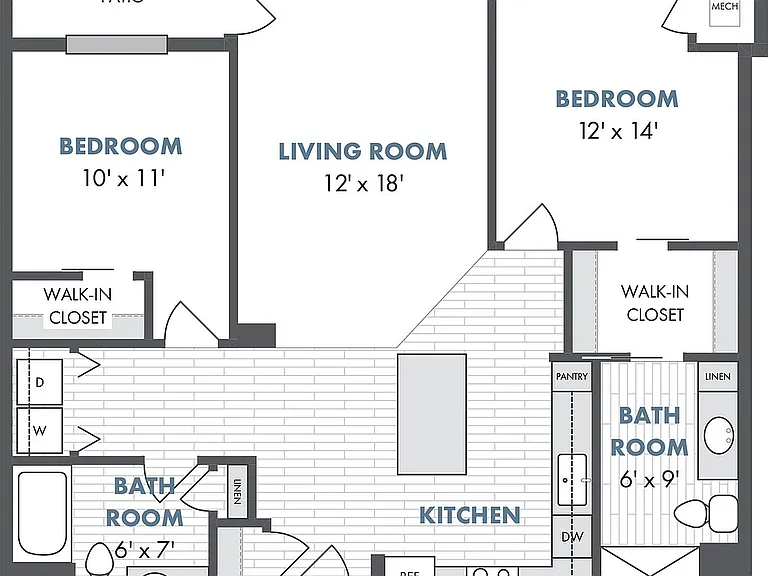 Floor Plan D2 | The Junction | Apartments in Menomonee Falls, WI Floor Plan D2 | The Junction | Apartments in Menomonee Falls, WI