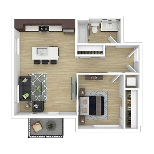Floor plan 1B-FCorner