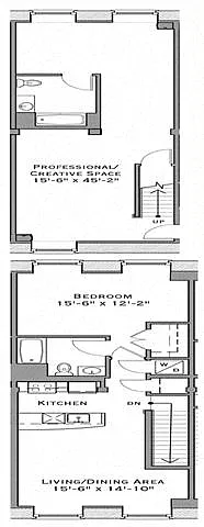 Floor plan 1 Bedroom Live and Work